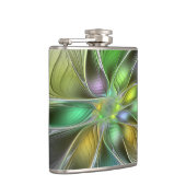 Farbenfrohe Fantasy-Blume Modernes Abstraktes Frak Flachmann (Rechts)