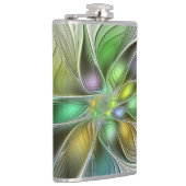 Farbenfrohe Fantasy-Blume Modernes Abstraktes Frak Flachmann (Rechts)