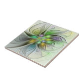 Farbenfrohe Fantasy-Blume Modernes Abstraktes Frak Fliese (Seite)
