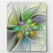 Farbenfrohe Fantasy-Blume Modernes Abstraktes Frak Fotoplatte (Vorderseite)