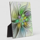 Farbenfrohe Fantasy-Blume Modernes Abstraktes Frak Fotoplatte (Seite)