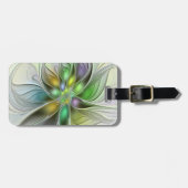 Farbenfrohe Fantasy-Blume Modernes Abstraktes Frak Gepäckanhänger (Vorderseite horizontal)
