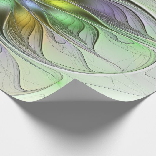 Farbenfrohe Fantasy-Blume Modernes Abstraktes Frak Geschenkpapier (Ecke)