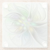 Farbenfrohe Fantasy-Blume Modernes Abstraktes Frak Glasuntersetzer (Rückseite)