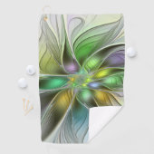 Farbenfrohe Fantasy-Blume Modernes Abstraktes Frak Golfhandtuch (Insitu)
