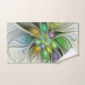 Farbenfrohe Fantasy-Blume Modernes Abstraktes Frak Handtuch (Handtuch)