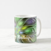 Farbenfrohe Fantasy-Blume Modernes Abstraktes Frak Kaffeetasse (VorderseiteRechts)
