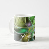 Farbenfrohe Fantasy-Blume Modernes Abstraktes Frak Kaffeetasse (Vorderseite Links)