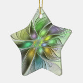 Farbenfrohe Fantasy-Blume Modernes Abstraktes Frak Keramik Ornament (Links)