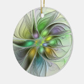 Farbenfrohe Fantasy-Blume Modernes Abstraktes Frak Keramik Ornament (Links)