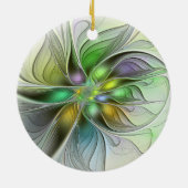 Farbenfrohe Fantasy-Blume Modernes Abstraktes Frak Keramik Ornament (Hinten)