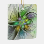 Farbenfrohe Fantasy-Blume Modernes Abstraktes Frak Keramikornament (Rechts)