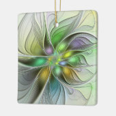 Farbenfrohe Fantasy-Blume Modernes Abstraktes Frak Keramikornament (Links)