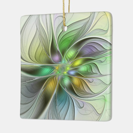 Farbenfrohe Fantasy-Blume Modernes Abstraktes Frak Keramikornament (Links)