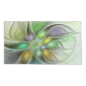 Farbenfrohe Fantasy-Blume Modernes Abstraktes Frak Kissenbezug (Rückseite)