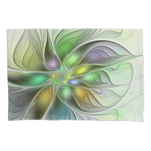 Farbenfrohe Fantasy-Blume Modernes Abstraktes Frak Kissenbezug