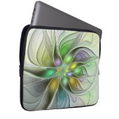 Farbenfrohe Fantasy-Blume Modernes Abstraktes Frak Laptopschutzhülle (Vorne Rechts)