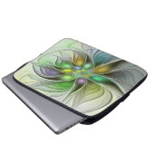 Farbenfrohe Fantasy-Blume Modernes Abstraktes Frak Laptopschutzhülle (Vorne Knopf)