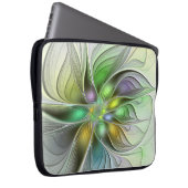 Farbenfrohe Fantasy-Blume Modernes Abstraktes Frak Laptopschutzhülle (Vorne Rechts)