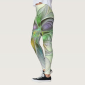 Farbenfrohe Fantasy-Blume Modernes Abstraktes Frak Leggings (Links)