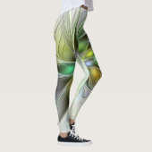 Farbenfrohe Fantasy-Blume Modernes Abstraktes Frak Leggings (Rechts)