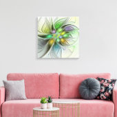 Farbenfrohe Fantasy-Blume Modernes Abstraktes Frak Leinwanddruck (Insitu (Wohnzimmer))
