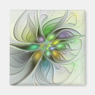 Farbenfrohe Fantasy-Blume Modernes Abstraktes Frak Magnet