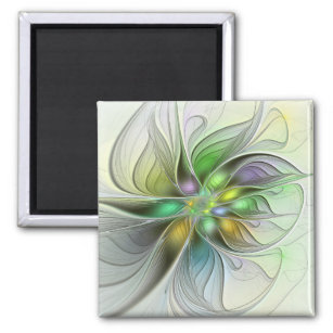 Farbenfrohe Fantasy-Blume Modernes Abstraktes Frak Magnet