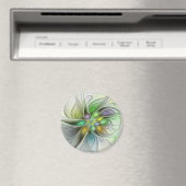 Farbenfrohe Fantasy-Blume Modernes Abstraktes Frak Magnet (In Situ (Geschirrspüler))