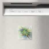 Farbenfrohe Fantasy-Blume Modernes Abstraktes Frak Magnet (In Situ (Geschirrspüler))