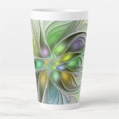 Farbenfrohe Fantasy-Blume Modernes Abstraktes Frak Milchtasse (Vorderseite)