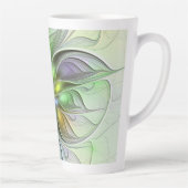 Farbenfrohe Fantasy-Blume Modernes Abstraktes Frak Milchtasse (Rechts)