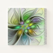 Farbenfrohe Fantasy-Blume Modernes Abstraktes Frak Notizblock (Rückseite)