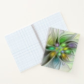 Farbenfrohe Fantasy-Blume Modernes Abstraktes Frak Notizblock (Innenseite)