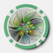 Farbenfrohe Fantasy-Blume Modernes Abstraktes Frak Pokerchips (Rückseite)