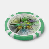 Farbenfrohe Fantasy-Blume Modernes Abstraktes Frak Pokerchips (Einzeln)