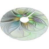 Farbenfrohe Fantasy-Blume Modernes Abstraktes Frak Polyester Weihnachtsbaumdecke (Schrägansicht)