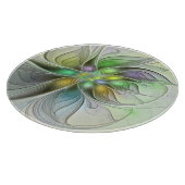 Farbenfrohe Fantasy-Blume Modernes Abstraktes Frak Schneidebrett (Ecke)