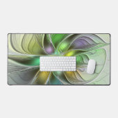 Farbenfrohe Fantasy-Blume Modernes Abstraktes Frak Schreibtischunterlage (Tastatur & Maus)
