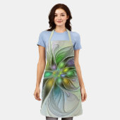 Farbenfrohe Fantasy-Blume Modernes Abstraktes Frak Schürze (Getragen)