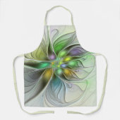 Farbenfrohe Fantasy-Blume Modernes Abstraktes Frak Schürze (Vorderseite)