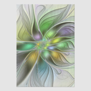 Farbenfrohe Fantasy-Blume Modernes Abstraktes Frak Seidenpapier