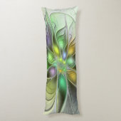 Farbenfrohe Fantasy-Blume Modernes Abstraktes Frak Seitenschläferkissen (Rückseite (Vertikal))