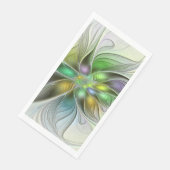 Farbenfrohe Fantasy-Blume Modernes Abstraktes Frak Serviette (Ecke)