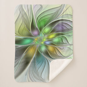 Farbenfrohe Fantasy-Blume Modernes Abstraktes Frak Sherpadecke