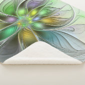 Farbenfrohe Fantasy-Blume Modernes Abstraktes Frak Sherpadecke (3/4)