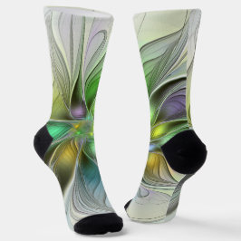 Farbenfrohe Fantasy-Blume Modernes Abstraktes Frak Socken
