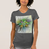 Farbenfrohe Fantasy-Blume Modernes Abstraktes Frak T-Shirt (Vorderseite)