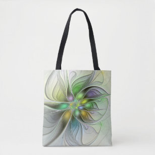 Farbenfrohe Fantasy-Blume Modernes Abstraktes Frak Tasche