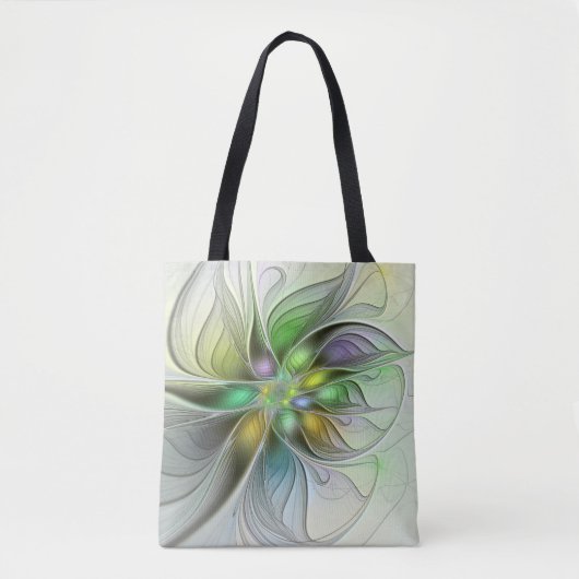 Farbenfrohe Fantasy-Blume Modernes Abstraktes Frak Tasche (Vorderseite)